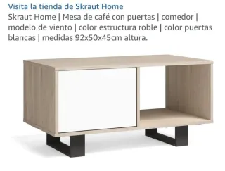 Mesa de centro Skraut Home roble y blanco