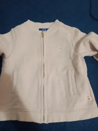 Felpa bambina con zip e cuore