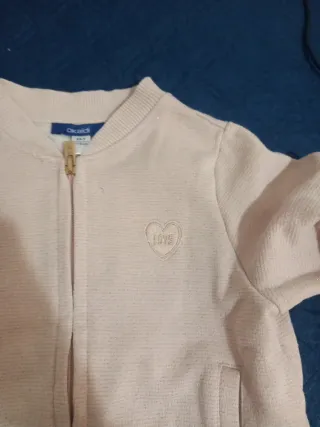 Felpa bambina con zip e cuore