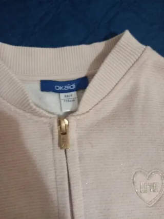 Felpa bambina con zip e cuore