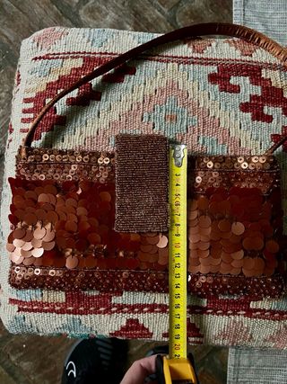 Bolso fiesta lentejuelas marrón y dorado