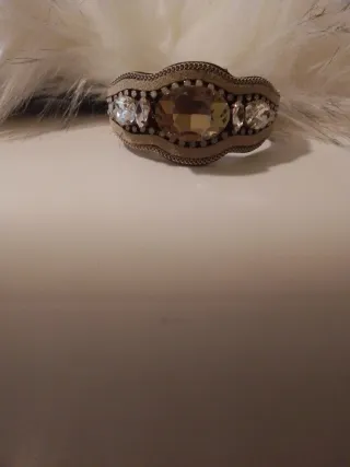 Pulsera Cuero Artesanal con Cuarzos Reales