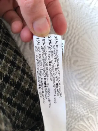 Falda cuadros verde y gris de lana Talla L