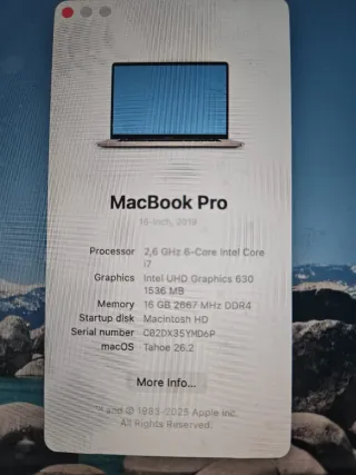 MacBook Pro 2019 Argento