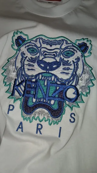 Camiseta Kenzo Blanca Bordada Tigre