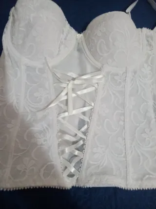 Corsetto donna pizzo bianco