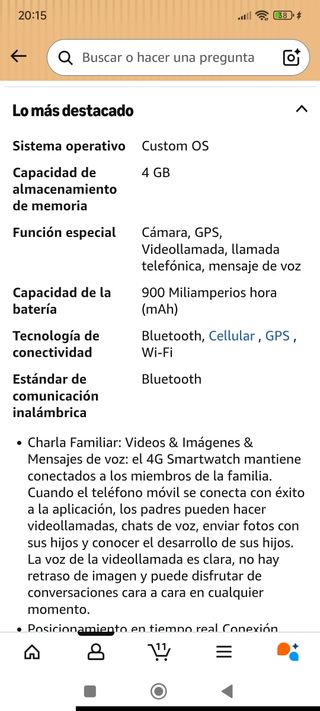 Smartwatch 4G para Niños