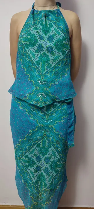 Conjunto top y falda estampado