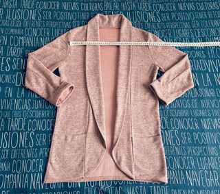 Blazer Chaqueta Rosa Gris Talla Única Informal
