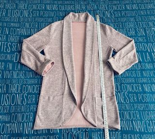 Blazer Chaqueta Rosa Gris Talla Única Informal