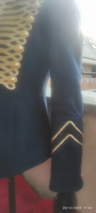 Chaqueta Zara Talla S Azul y Dorada