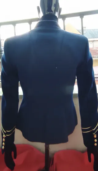 Chaqueta Zara Talla S Azul y Dorada