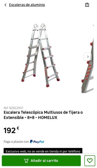 Escalera telescópica aluminio 4x4 peldaños