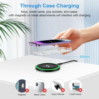 Caricabatterie wireless rapido 15 W