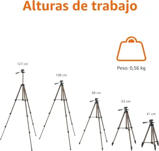 Amazon Basics Trípode ligero de 127 cm con funda,
