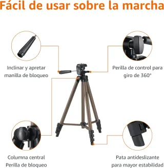 Amazon Basics Trípode ligero de 127 cm con funda,