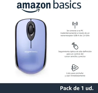 Ratón inalámbrico con Receptor USB Nano, Color Azu