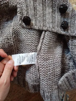 Jersey de lana trenzado gris