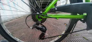 Bicicleta DTB Verde con cesta