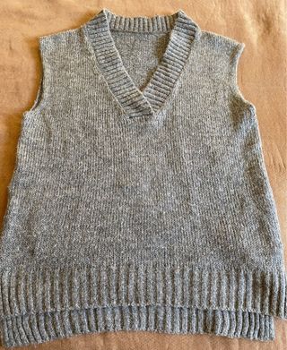 Chaleco de punto gris Made in Italy 7% lana