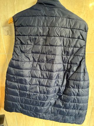 Chaleco reversible azul y gris