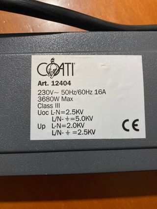 Regleta 5 enchufes con interruptor