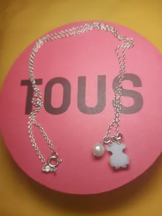 Collar Tous Oso y Perla Plata