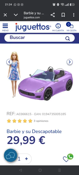Coche Barbie con 2 Barbies