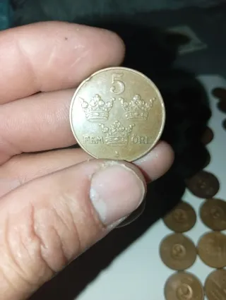 Lote monedas Suecia 5, 2 y 1 coronas