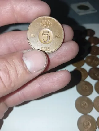 Lote monedas Suecia 5, 2 y 1 coronas