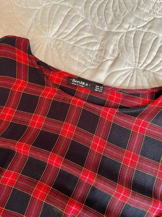 Blusa cuadros Bershka