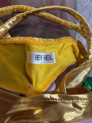 Vestido de ballet dorado y rojo talla única