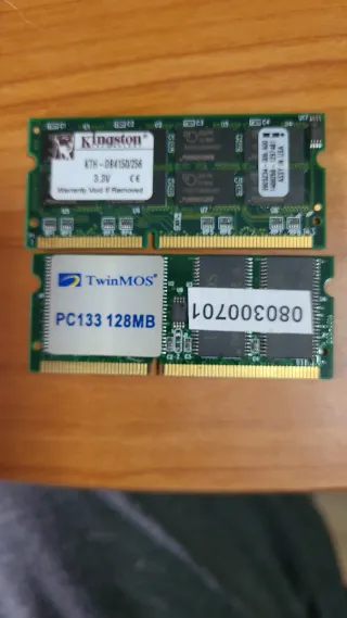 2 Módulos Memoria Kingston TwinMOS 128MB PC133