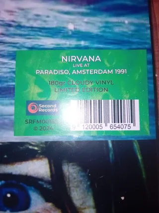 Vinilo Nirvana Live at Paradiso Amsterdam 1991