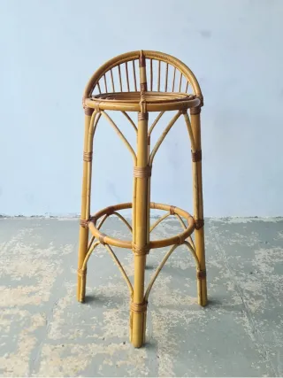 Taburete Bambú. Vintage 70s.