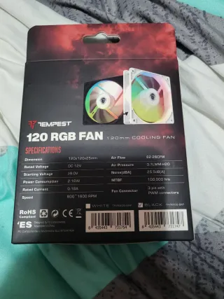 Tempest 120mm RGB Ventilador PC negro 8€ 1 unidad