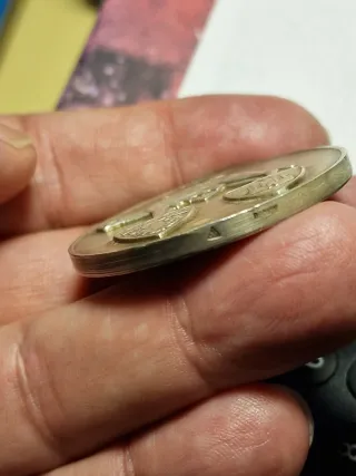 Medaglia bronzo placcata argento cavaliere