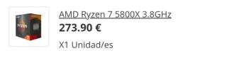 Procesador AMD Ryzen 7 5800X 3.8GHz