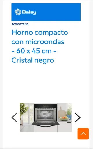 Horno compacto Balay con microondas