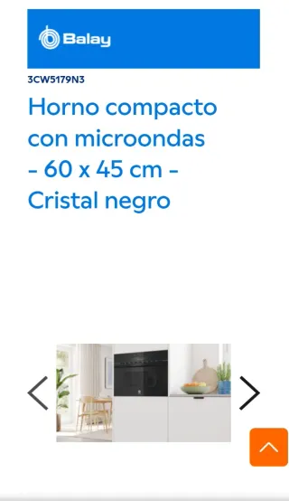 Horno compacto Balay con microondas