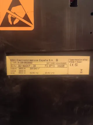 Placa vitrocerámica e inducción