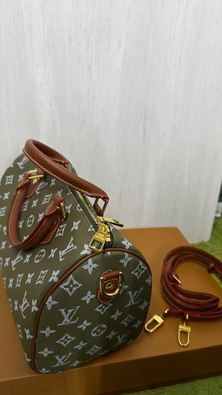 Borsa Louis Vuitton Speedy Marrone/Verde