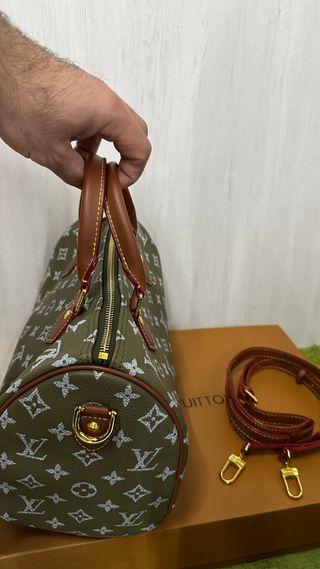 Borsa Louis Vuitton Speedy Marrone/Verde