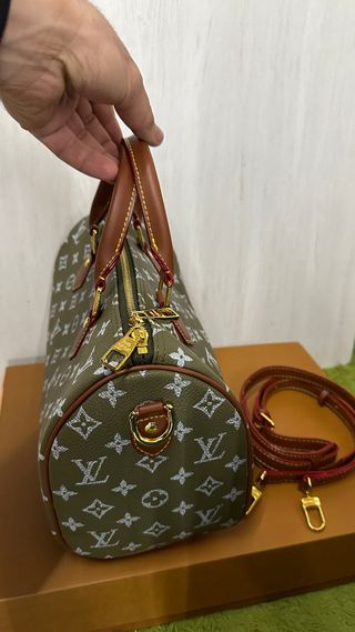 Borsa Louis Vuitton Speedy Marrone/Verde