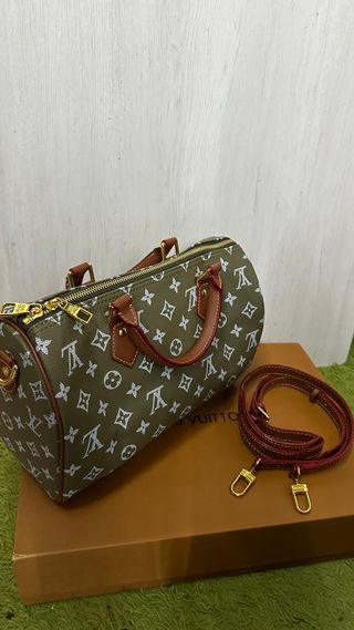 Borsa Louis Vuitton Speedy Marrone/Verde