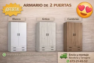 Nuevo Armario 2 puertas con 2 cajones