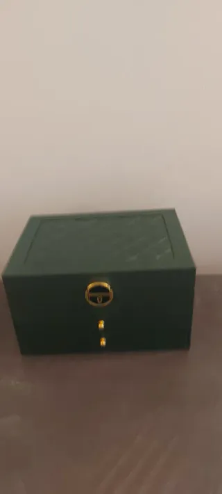 Portagioie grande verde con scomparti