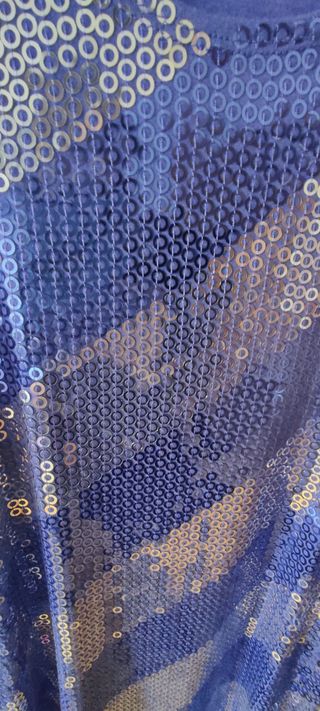 Vestido lentejuelas morado y plateado