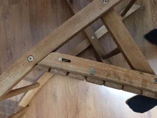 Conjunto mesa y 2 sillas madera terraza