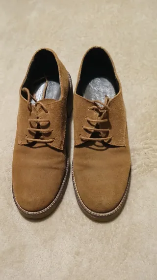 Scarpe in pelle scamosciata con suola in gomma